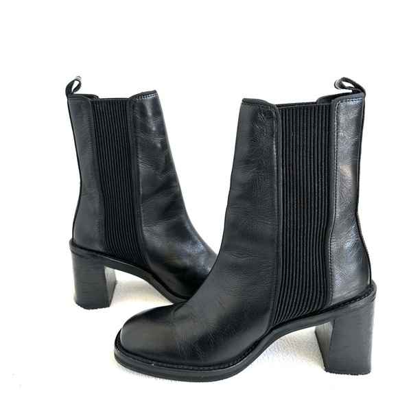ASOS DESIGN Runaway leather chelsea boots Black Slip On Woman's - Picture 2 of 12
